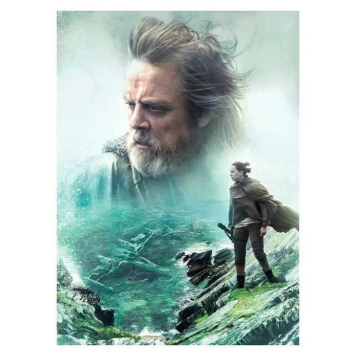 Komar Star Wars Fototapete The Last Jedi - 4 -tlg., B x H: 184 x 254 cm, Papier - Star Wars: Das Erwachen der Macht Poster mit Luke Skywalker und Rey.