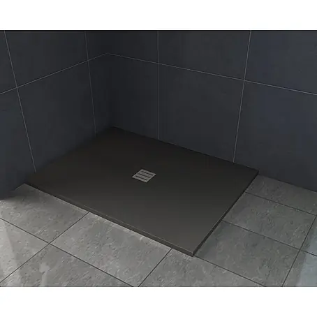 Glasdeals Duschtasse 32 mm SMC STEINLOOK 120 x 90 cm schwarz - 3865