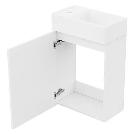 SONNENH Badmöbel-Set, wandhängend mit einer Tür, weiß, 41 cm