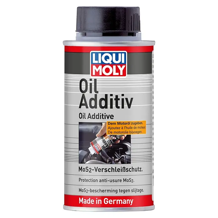 Liqui Moly Diesel-Additiv Leichtlaufschmierstoff MoS2 - 125 ml - Graue Liqui Moly Motoröl-Additiv-Flasche mit schwarzem Verschluss, zum MoS2-Verschleißschutz für Motoren.