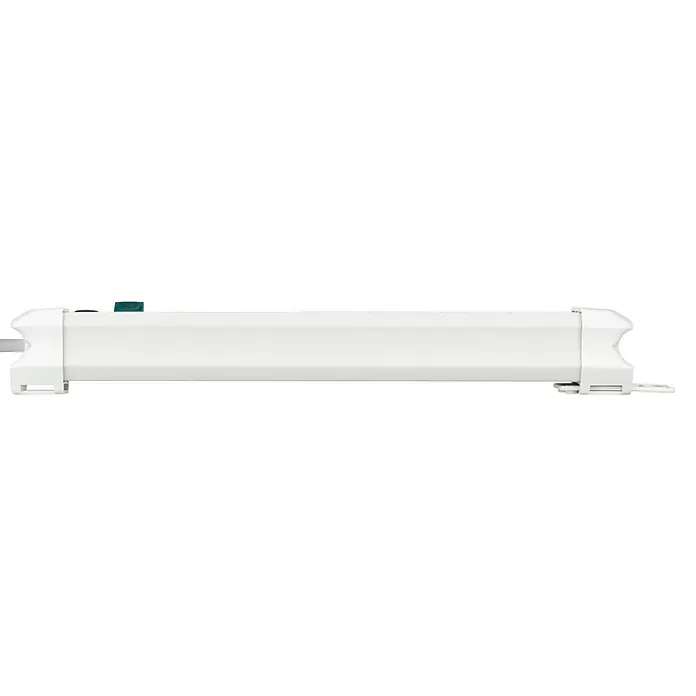 Brennenstuhl Premium-Line Steckdosenleiste - 6-fach, Kabellänge: 3 m - Weißes, rechteckiges LED-Leuchtmittel mit kleinem grünen Akzent.