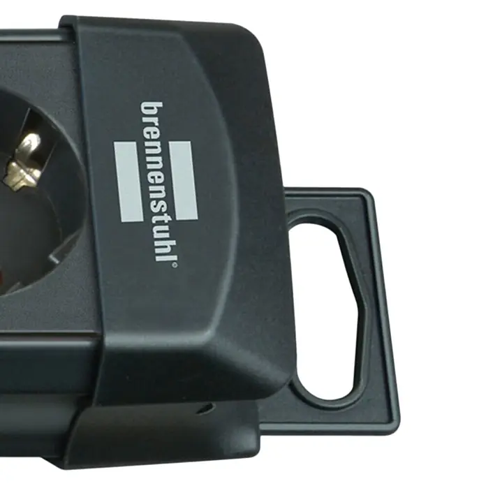 Brennenstuhl Premium-Line Steckdosenleiste - 10-fach, Schwarz, Kabellänge: 3 m, Mit Schalter - Schwarze Brennenstuhl Steckdose mit Griff.