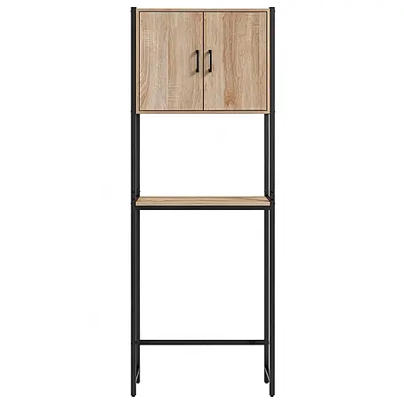 SONNENH WC-Schrank 64 x 19 x 178 cm, Eichenoptik/Schwarz