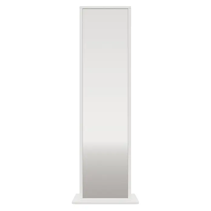 SONNENH Dreh-Spiegelschrank 45 x 45 x 168 cm, Weiß -  - Weiß gerahmter, rechteckiger Standspiegel mit stabiler Basis.