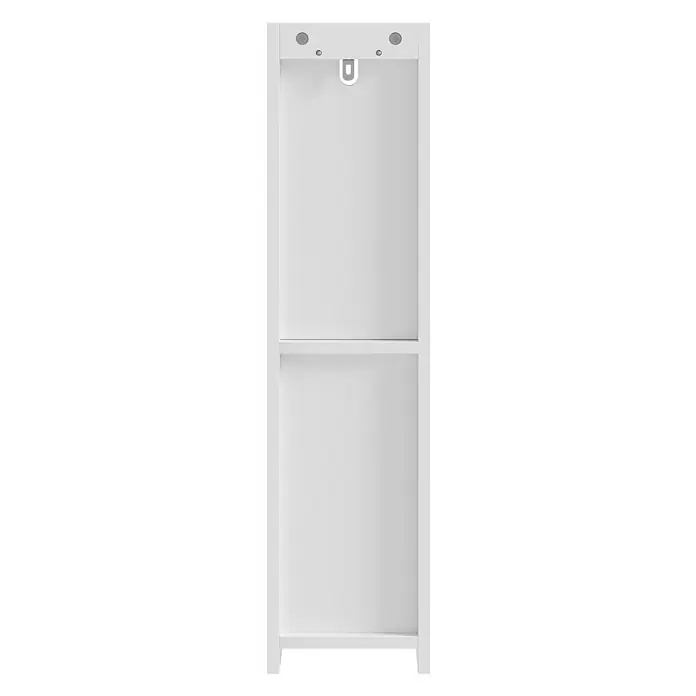 SONNENH Nischenschrank 20 x 20 x 80 cm, Weiß -  - Weißes, zweistufiges Wandregal mit integrierter Beleuchtung und zentralem Haken.