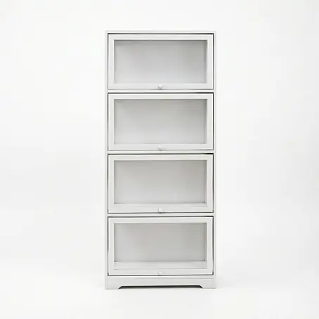 SONNENH Mehrzweckschrank 59 x 30 x 139 cm, Weiß/transparent