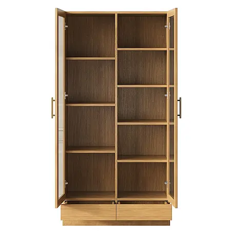 SONNENH Holz-Mehrzweckschrank 80 x 40 x 160 cm, Braune Holzoptik