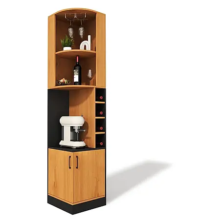 SONNENH Eck-Weinschrank 40 x 40 x 182 cm, Natur