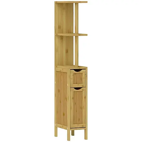 SONNENH Bambusschrank 18 x 30 x 120 cm, Natur