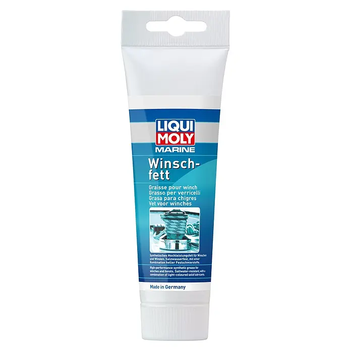 Liqui Moly Marine Winschfett - 100 g - Weiße Liqui Moly Marine Winschfett-Tube mit blau-weißem Etikett, mit Hochleistungs-Synthetikfett, salzwasserbeständig für Winden.