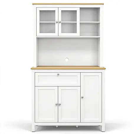 SONNENH Buffetschrank 100 x 40 x 180 cm, Weiß