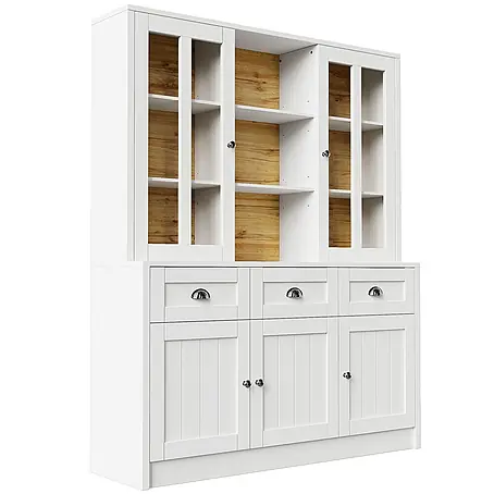 SONNENH Buffetschrank 140 x 38,5 x 175 cm, Weiß