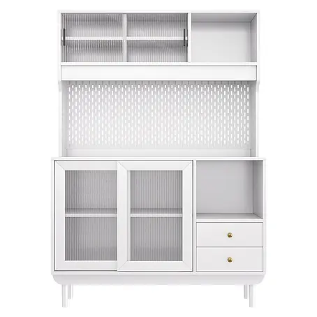 SONNENH Buffetschrank 117 x 30 x 170 cm, Weiß
