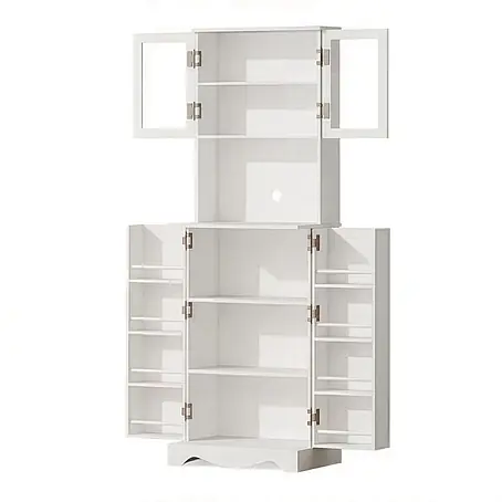 SONNENH Buffetschrank 60 x 39,5 x 179,6 cm, 3 Einlegeböden, Weiß