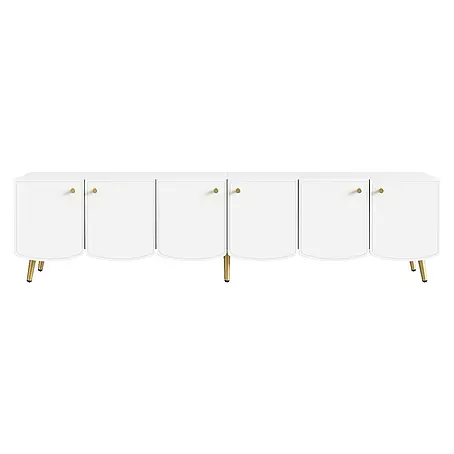 SONNENH Sideboard 180 x 40 x 45 cm, Weiß/Gold