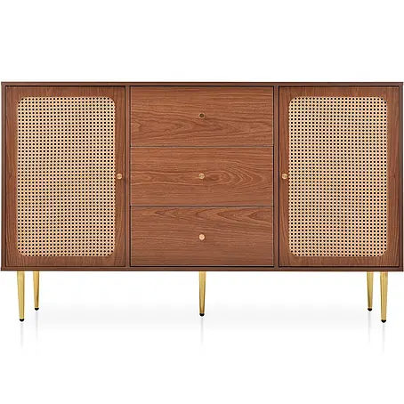 SONNENH Sideboard 150 x 40 x 90 cm, Walnussoptik