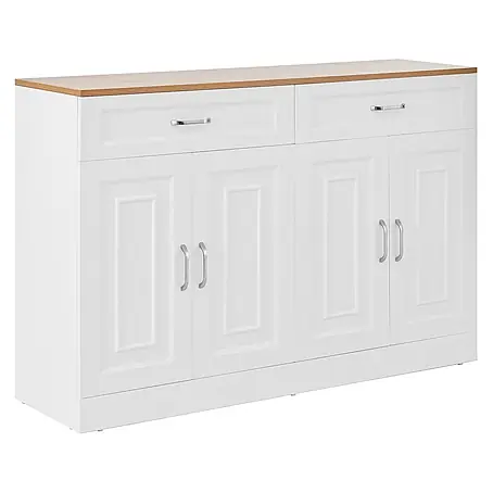 SONNENH Sideboard 120 x 35 x 80,5 cm, Weiß