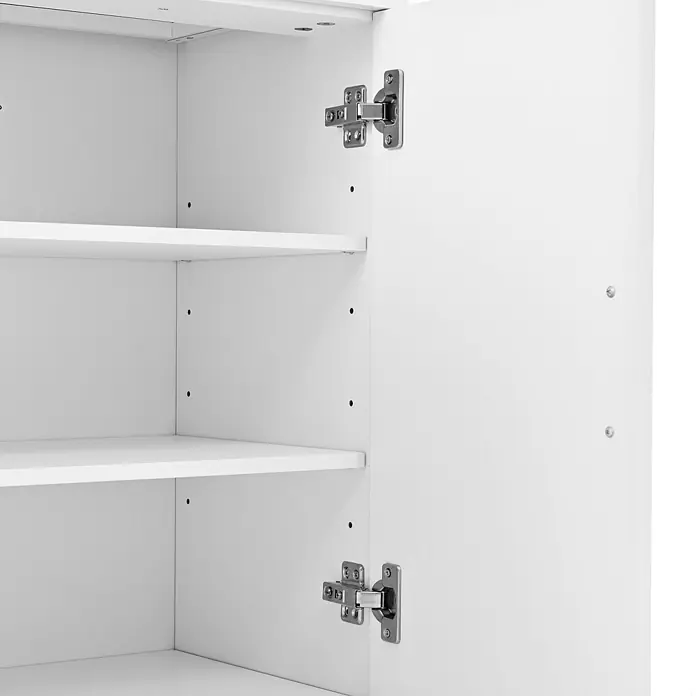 SONNENH Sideboard 120 x 35 x 80,5 cm, Weiß -  - Offener weißer Schrank mit zwei Einlegeböden und Metallscharnieren.