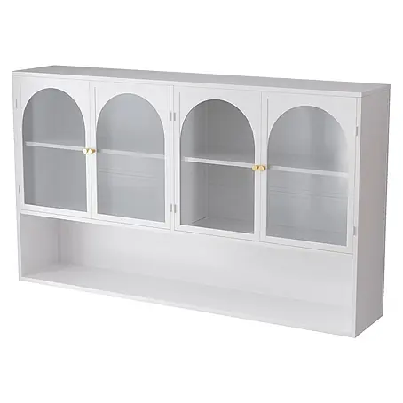SONNENH Hängeschrank 120 x 23 x 70 cm, 3 Ebenen, Weiß