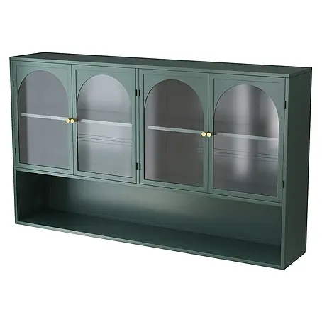 SONNENH Hängeschrank 120 x 23 x 70 cm, 3 Ebenen, Dunkelgrün