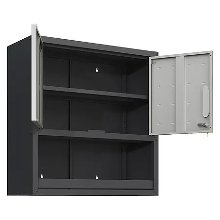 SONNENH Werkzeug-Wandschrank 75,01 x 30 x 76,99 cm, 3 Fächer, Schwarz/Grau