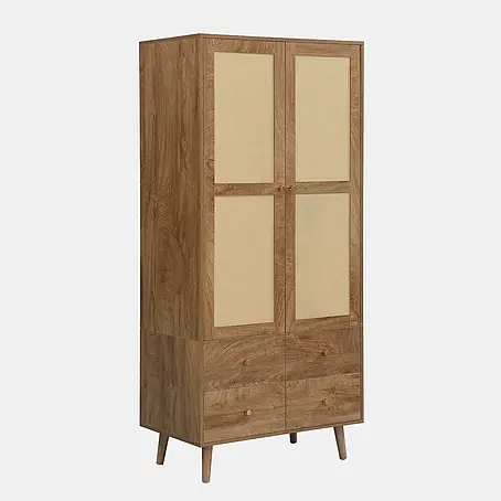 SONNENH Kleiderschrank 80 x 50 x 180 cm, Walnussoptik