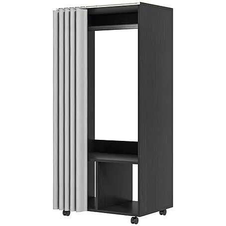 SONNENH Rollkleiderschrank 60 x 40 x 128 cm, Schwarz