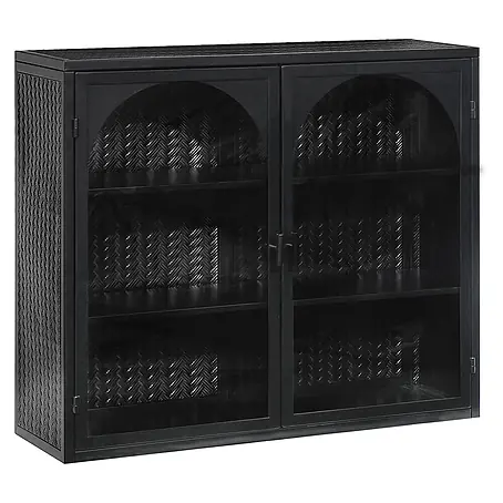 SONNENH Hängeschrank 70 x 23 x 60 cm, 3 Ebenen, Schwarz