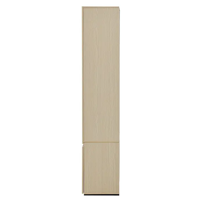 SONNENH Spiegelschrank 54 x 34,5 x 179,5 cm, Holzoptik/Schwarz -  - Hoher, heller Holzschrank mit vertikaler Maserung.