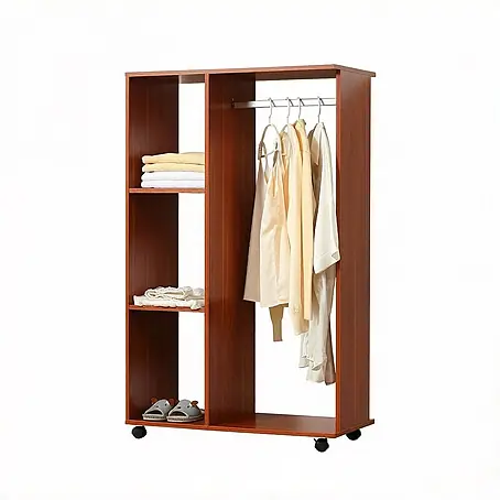 SONNENH Kleiderschrank 80 x 40 x 128 cm, Walnussoptik