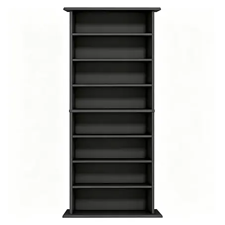 SONNENH Medienregal 58 x 24 x 126,3 cm, 8 Fächer, Schwarz