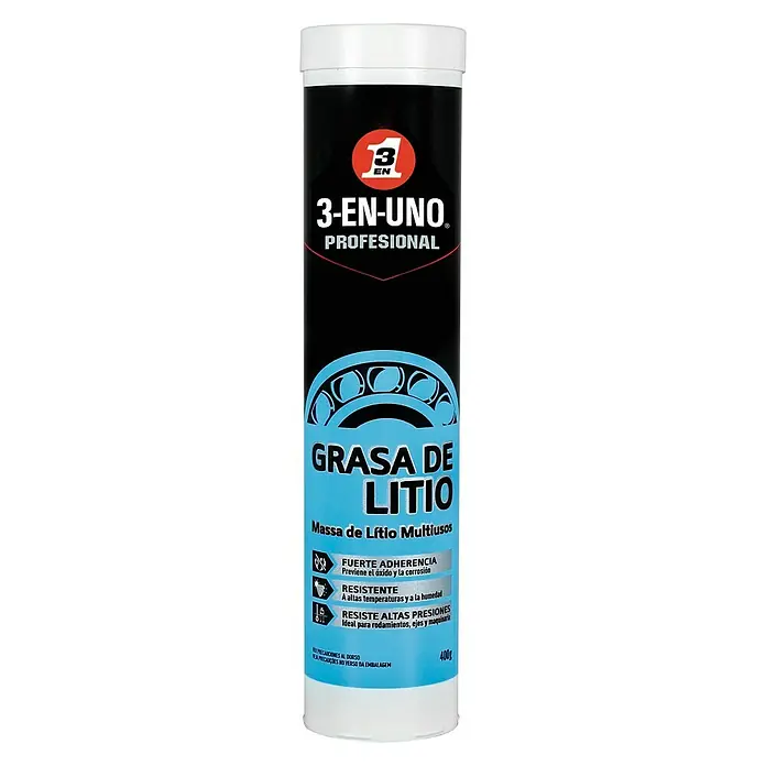 3 en 1 Grasa de litio - 400 g - Imagen del producto de grasa de litio profesional 3-EN-UNO. La grasa multiuso previene la corrosión y resiste a alta presión.