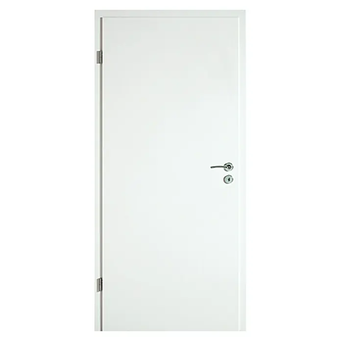 Kilsgaard Zimmertür 42/00 - 860 x 1.985 mm, DIN Anschlag: Links, Weiß lackiert, ähnlich RAL 9010, Wabe - Elegante weiße Innentür mit silberfarbenen Beschlägen. Eine schlichte, moderne Tür, die in jeden Raum passt und durch Qualität überzeugt.