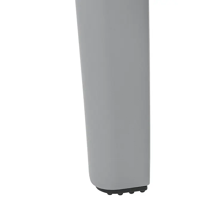 Esstisch SORICO in Grau - (W) 86 x (H) 77 x - L - Graues, strukturiertes Möbelbein mit schwarzem Fuß und kleinen Gleitern.