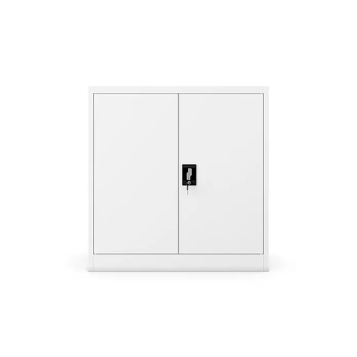 Jan Nowak Metallschrank BEATA D600 für Büro/Werkstatt, 93x90x60 cm, Weiß -  - Weißer Metallschrank mit zwei Türen und einem Schlüssel.