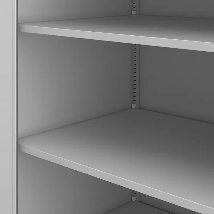 Jan Nowak Metallschrank BEATA D600 für Büro/Werkstatt, 93x90x60 cm, grau -  - Leerer grauer Metallschrank innen mit verstellbaren Einlegeböden.