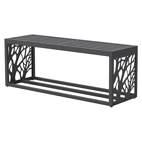 Kaminholzregal mit Sitzbank Innen/Aussen Metall Brennholzregal 120 cm