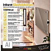 Admiral Infrarot-Glasheizkörper (50 x 50 cm, Beige/Grau, 350 W)