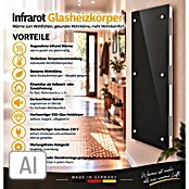 Admiral Infrarot-Glasheizkörper (45 x 120 cm, Schwarz, 850 W)