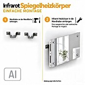 Admiral Infrarot-Glasheizkörper (50 x 50 cm, Spiegel, 350 W)