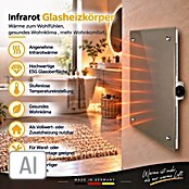 Admiral Infrarot-Glasheizkörper (50 x 50 cm, Beige/Grau, 350 W)