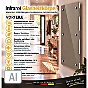 Admiral Infrarot-Glasheizkörper (45 x 120 cm, Beige/Grau, 850 W)