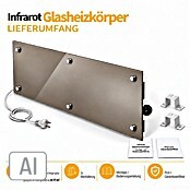 Admiral Infrarot-Glasheizkörper (45 x 120 cm, Beige/Grau, 850 W)