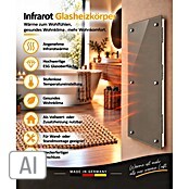 Admiral Infrarot-Glasheizkörper (45 x 120 cm, Beige/Grau, 850 W)