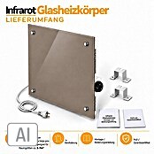 Admiral Infrarot-Glasheizkörper (50 x 50 cm, Beige/Grau, 350 W)