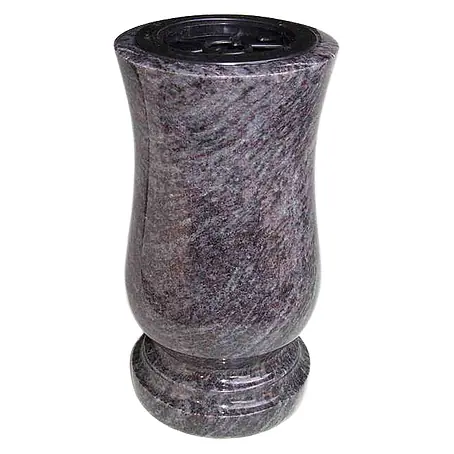 Grabvase Taille-exclusiv, ØxH: 15x28 cm, Granit, Orion, Blaugrau