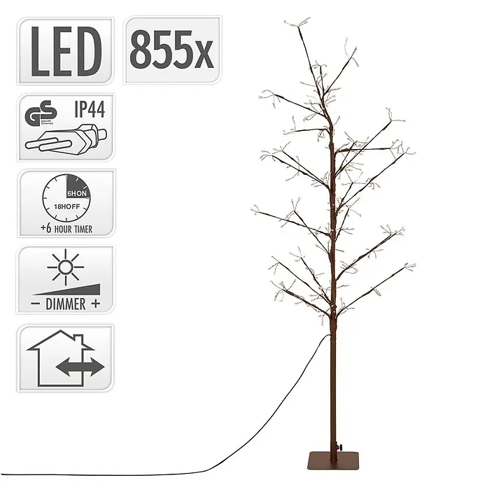 LED Baum Innen/Außen Metall Lichterbaum 150 cm Weihnachtsdeko 855 LEDs - 