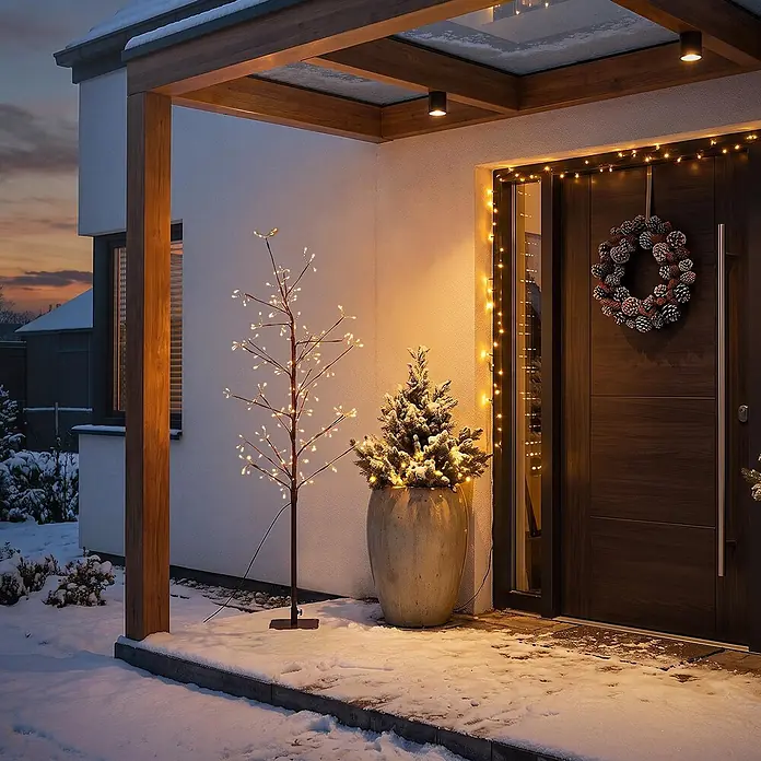 LED Baum Innen/Außen Metall Lichterbaum 150 cm Weihnachtsdeko 855 LEDs - 