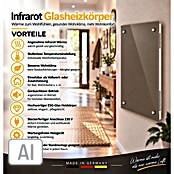 Admiral Infrarot-Glasheizkörper (70 x 55 cm, Beige/Grau, 500 W)