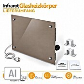 Admiral Infrarot-Glasheizkörper (70 x 55 cm, Beige/Grau, 500 W)